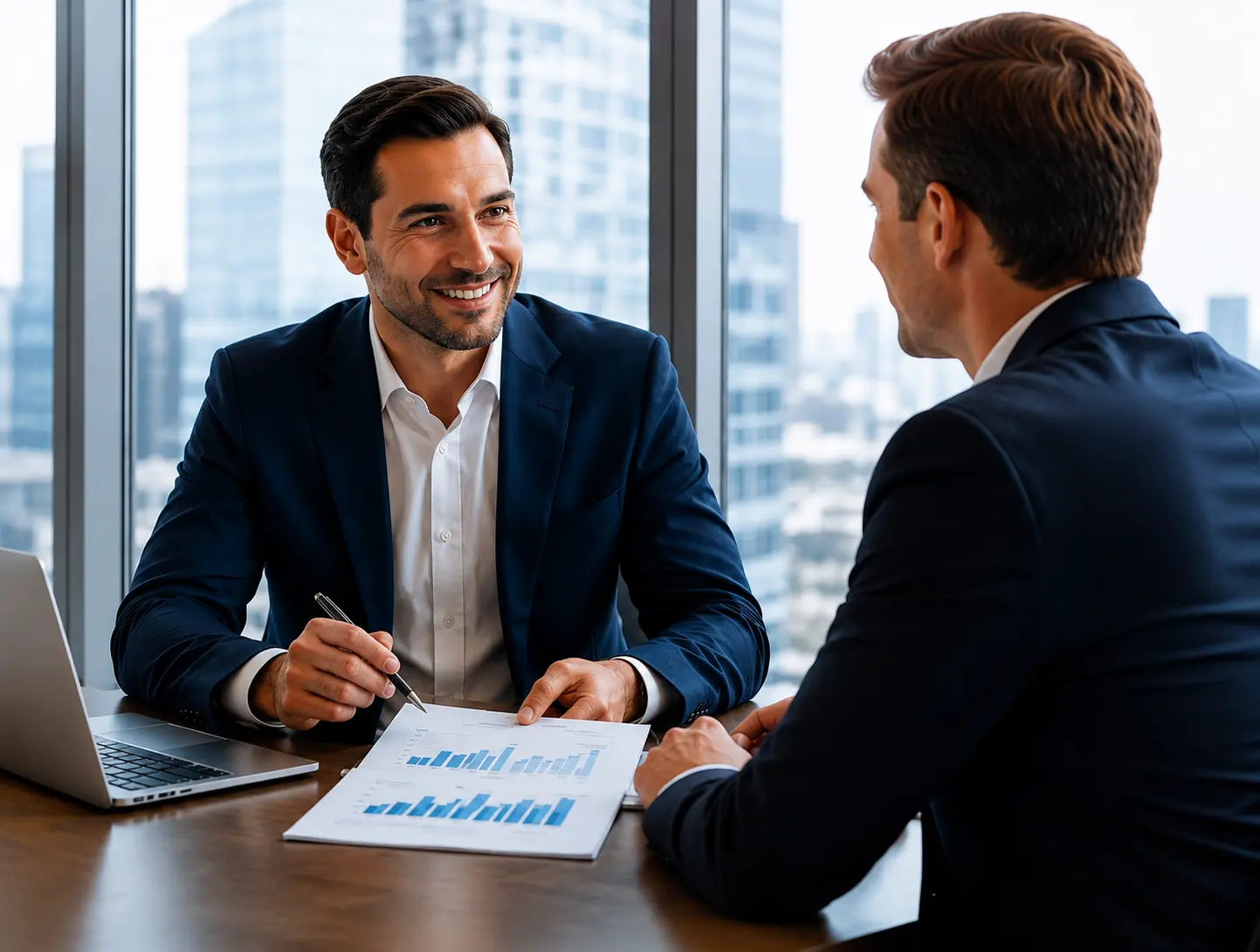 Advisor meeting with client